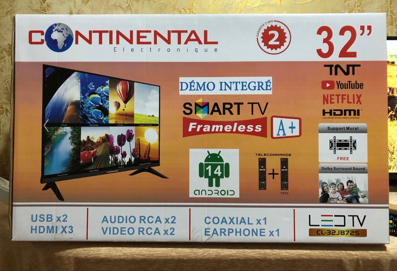 Television Continental 32'' smart tv ANDROID 14 frameless