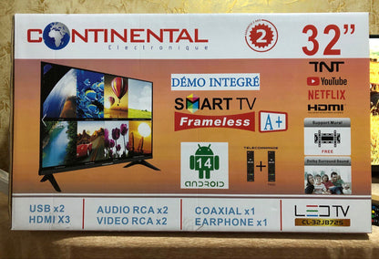 Television Continental 32'' smart tv ANDROID 14 frameless