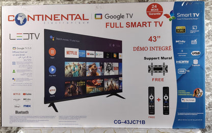 Television Continental 43''  GOOGLE TV Smart Frameless